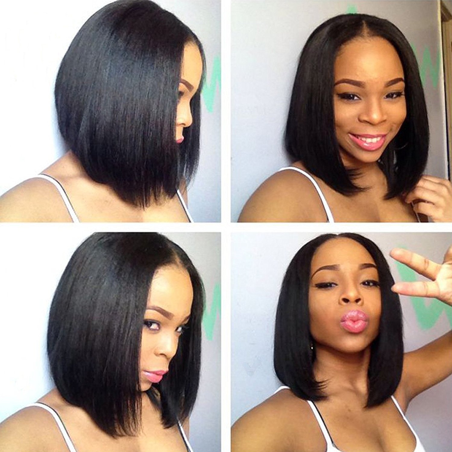 13x6 Lace Front Wig Short Bob Wigs for Black Women Full Lace Front Wigs Silky Straight Human Hair Bob Short Pixie Cut Wig - Image 3