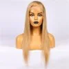 Virgin Human Hair Lace Front Wig Honey Color Straight