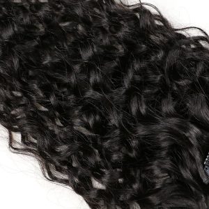 Curly Brazilian Natural Color Clips in Hair Extension Can Be Dyed Human Hair - Image 5