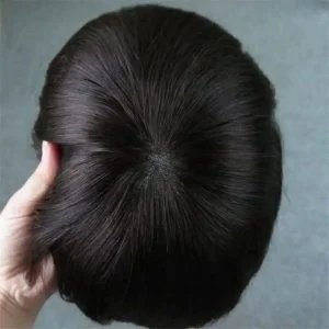 Alternative view of Customize Wigs For Men Mono Base with PU Around Mens Toupee Hairpieces for Men Human Hair System
