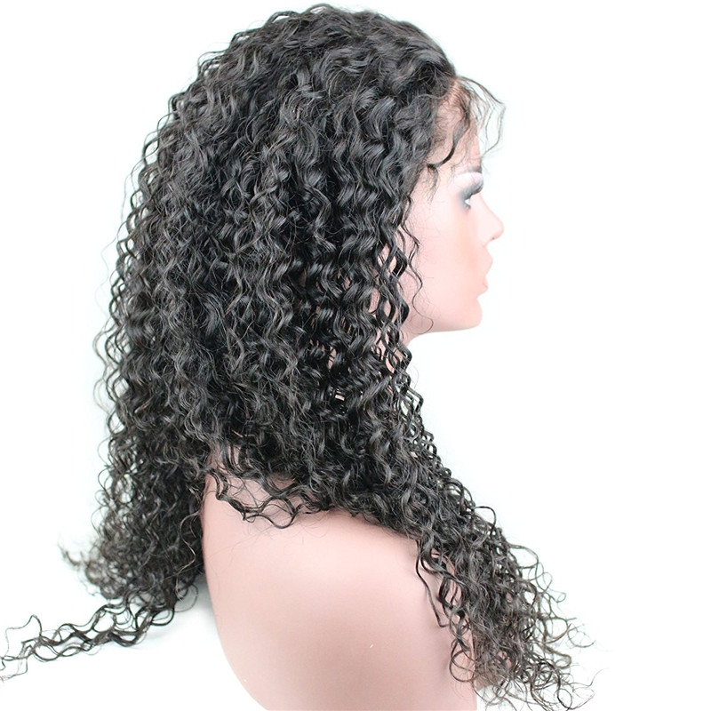 Full Lace Wigs Deep Curly 10A Unprocessed Brazilian Remy Human Hair Glueless Full Lace Human Hair Wig for Black Women Natural Color 14 inch - Image 5