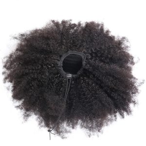 4B 4C Afro Kinky Curly Ponytails Clip In Human Hair Non Remy Hair Natural Color - Image 2