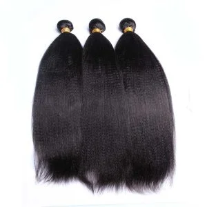 Hair Bundles Italian Yaki Brazilian Human Hair Weaves 3Bundles Natural Color
