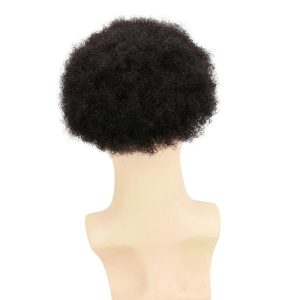 African American Wigs Full Swiss Lace Afro Curly Human Hair Pure White Hair 10x8inch Toupee For Men Human Hair Men's Toupee - Image 9