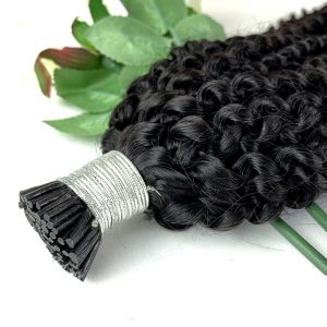 Kinky Curly I Tip Human Hair Extensions Human Kinky Curly I Tip Curly I Tip Extensions - Image 4