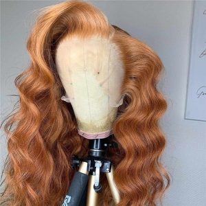 Body Wave Ginger Colored Wig Lace Front Human Hair Wigs Brazilian Remy Hair 13x4 Transpare Lace Front Wig Brown Human Hair Wig
