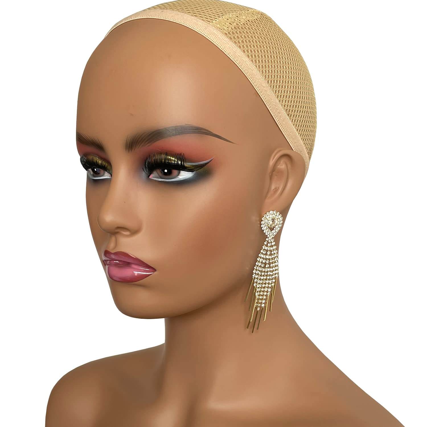 Realistic Female PVC Mannequin Head With Make Up Face and Shoulders Display Manikin Head Bust for Wigs,Makeup,Hats,Sunglasses Beauty Accessories - Image 4