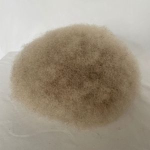 Men Toupee Human Hair Afro Curly Ombre #60 White Color Toupee for Men 8x10 inch Afro Curl Toupee for Black Men Full French Lace Hair System 360 Weave Men Toupee Hair System - Image 22