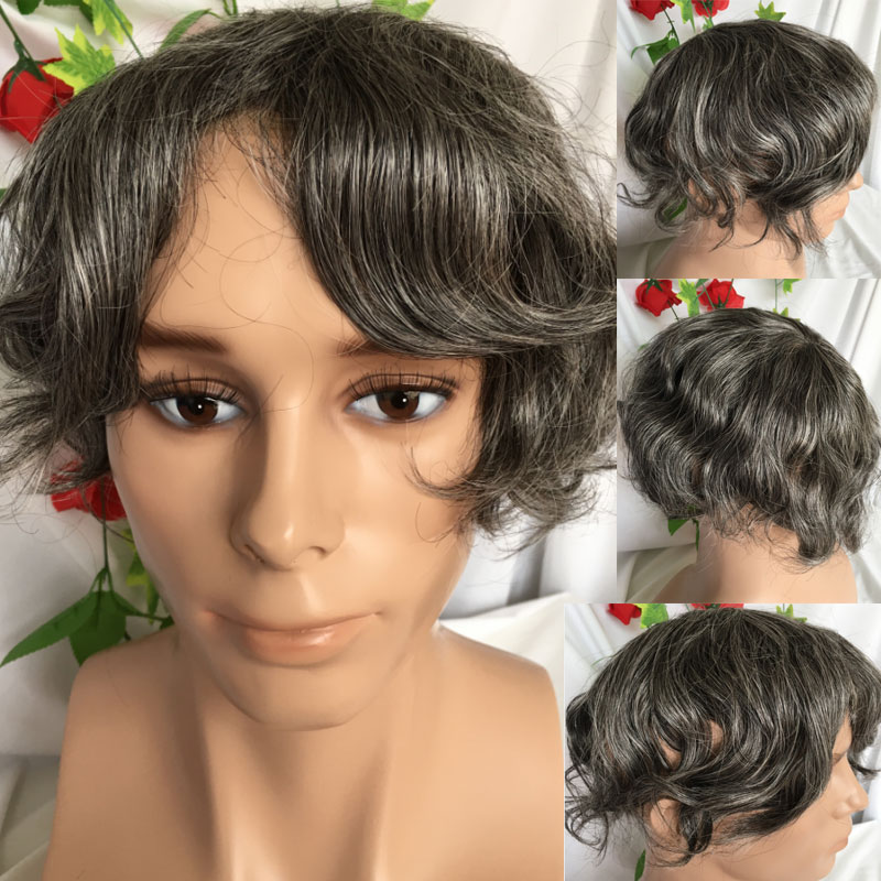 Full Franch Lace Base Toupee for Men 10x8" Human Hair pieces Men's Toupee Replacement System Men Wigs Human Hair Pieces 1B/80 Color - Image 18