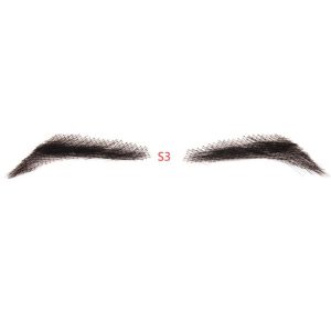 Fake Eyebrow Swiss Lace Invisible Eyebrows For Women and Men Black Color 100% Human Hair Full Hand Tied Eyebrow Hair - Image 9