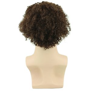 Afro Kinky Curly Short Wig Brazilian Remy Human Hair 130% Density Short Wig Toupee Hairpiece for Men (Black) - Image 10