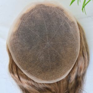 Pwigs Full French Lace Men's Toupee 4 mix 27 mix 613 Color 100% European Human Hair Toupee For Men 8 x10 Inch Lace Mens Wigs Hair System - Image 9