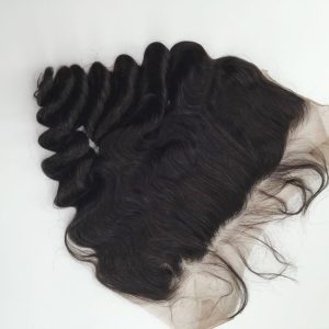 Lace Frontal Closure 13X6 Human Hair Peruvian Remy Hair loose deep wave Natural color density 130% Bleached knots - Image 4