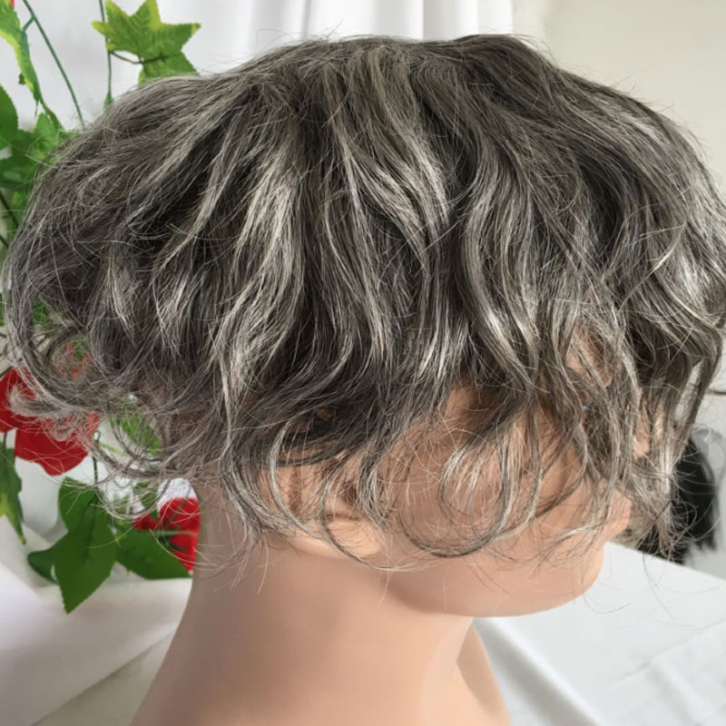 Full Franch Lace Base Toupee for Men 10x8" Human Hair pieces Men's Toupee Replacement System Men Wigs Human Hair Pieces 1B/80 Color - Image 6