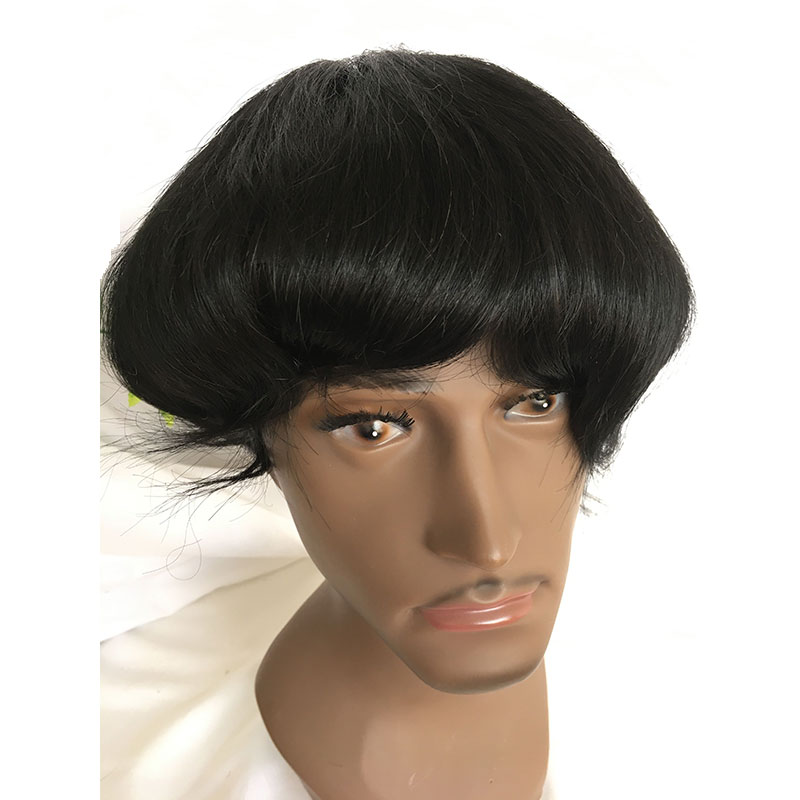 Swiss Full Lace Men's Toupee 1B Black Color 100%Remy Human Hair Toupee For Men 8*10Inch French Lace Mens Wigs Hair System Stock - Image 3