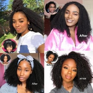 3B 3C Kinky Curly Clip In Human Hair Extensions Nautral Color Clip-in Full Head 7 Pcs Non-remy Hair 120G - Image 5