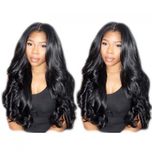 Nice Hair Body Wave Hair 360 Lace Wigs Brazilian Human Hair Wigs 200% Density Bleached Knots Baby Hair Around Pre-Plucked