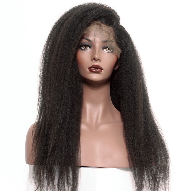 Lace Front Wig Brazilian Human Hair Kinky Straight 250% Density Coarse Yaki Lace Front Wigs with Baby Hair Around For Black Women - Image 4
