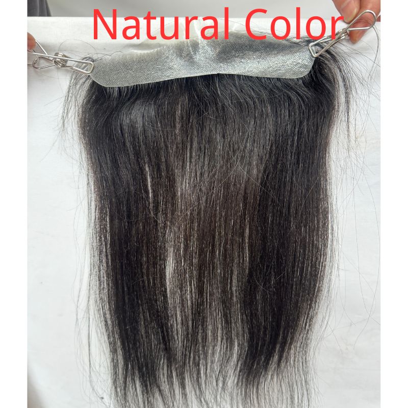 V Loop Front Hairline Full PU Long Hairline Toupee 100% Human Hair Hair Piece 100% Human Hairpiece for Men and Women Male Replacement 613 Blonde Hair Patch - Image 11