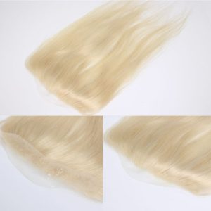 V Loop Front Hairline Full PU Long Hairline Toupee 100% Human Hair Hair Piece 100% Human Hairpiece for Men and Women Male Replacement 613 Blonde Hair Patch - Image 5