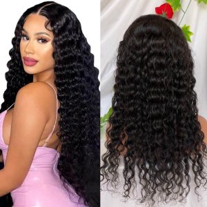 4X4 Silk Top Full Lace Wigs Human Hair Wigs Deep Wave 150% Density Pre-Plucked Natural Hairline For Women