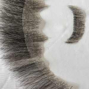Fake Beard Swiss Lace Fake Beard And Moustache Real Human Hair Handmade Light Beard For Men Invisible Beards For Man Grey Color - Image 8