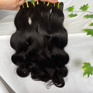 Pwigs Body Wave 12A Top Grade Raw Double Drawn Cambodian Virgin Human Hair Bundles Sew in Extensions Natural Black Double Weft 100% Natural Cuticle Aligned Unprocessed Hair - Image 5