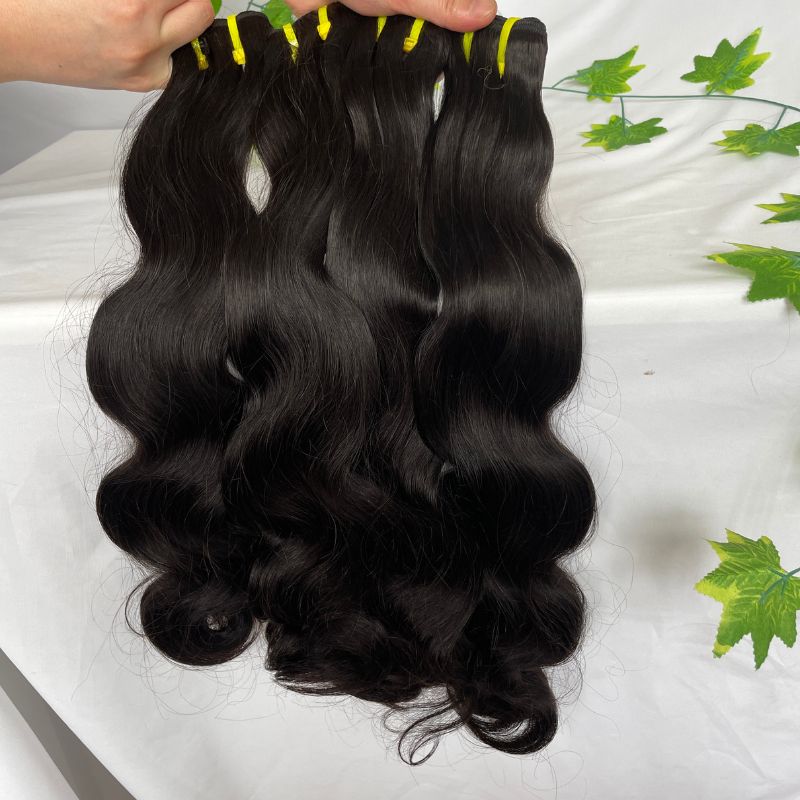 Pwigs Body Wave 12A Top Grade Raw Double Drawn Cambodian Virgin Human Hair Bundles Sew in Extensions Natural Black Double Weft 100% Natural Cuticle Aligned Unprocessed Hair - Image 5