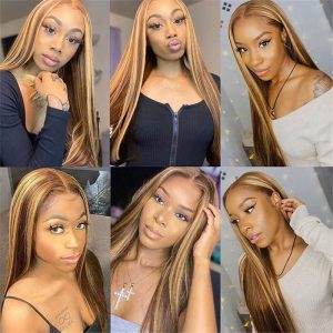 4/27 Highlight Hd Lace Front Wigs Ombre Oreo Straight Human Hair Pre Plucked Natural Hairline - Image 6
