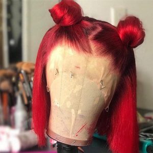 Red Colored Human Hair Wigs 150% Wig Brazlian Remy 13x4 Lace Front Human Hair Wigs For Black Women Pre Plucked Red Wig - Image 3