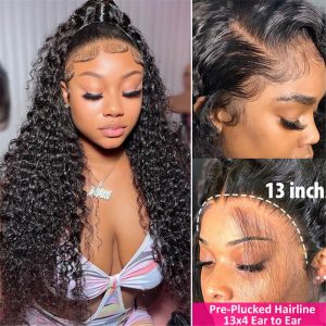 Skin Melt Hd Lace Wigs Curly Hair 13*4 Lace Front Human Hair Wigs For Women Glueless Lace Wig - Image 4