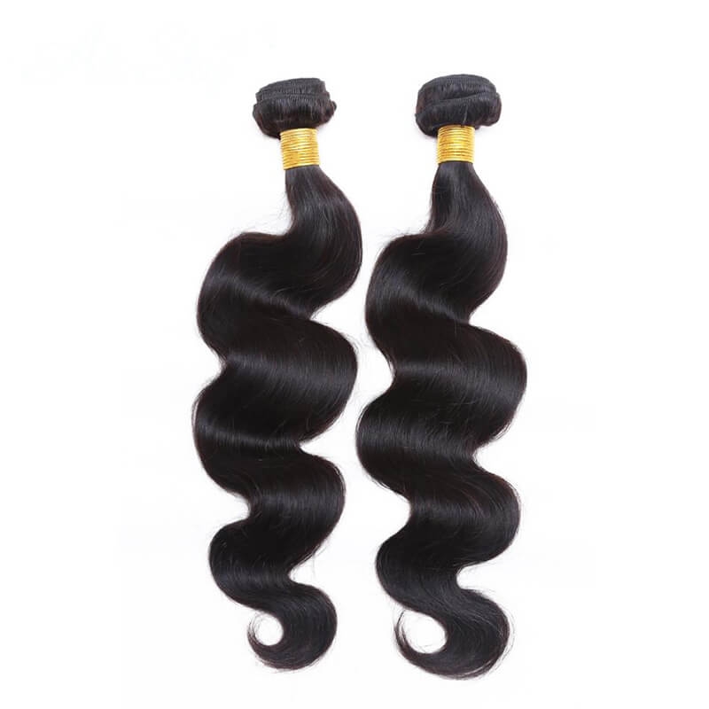 Body Wave Human Hair Bundles with 13X4 Lace Frontal Closure Bleached Knots Pre Plucked - Image 3