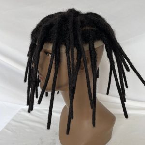 8 Inch 8x10 Transparent Full Swiss Lace Base Afro Dreadlock Extensions Toupee For Men Extensions Human Hair Dreadlock Hairpieces Replacement System - Image 5