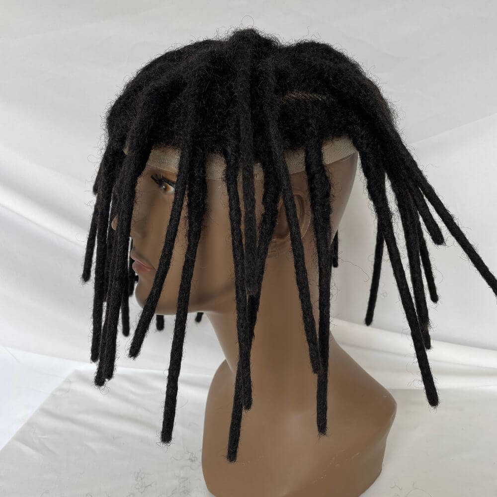 8 Inch 8x10 Transparent Full Swiss Lace Base Afro Dreadlock Extensions Toupee For Men Extensions Human Hair Dreadlock Hairpieces Replacement System - Image 5