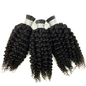 Raw Indian Hair I-Tips Ponytails Human Hair Extensions Remy 3B 3C Afro Kinky Curly Hair I Tips