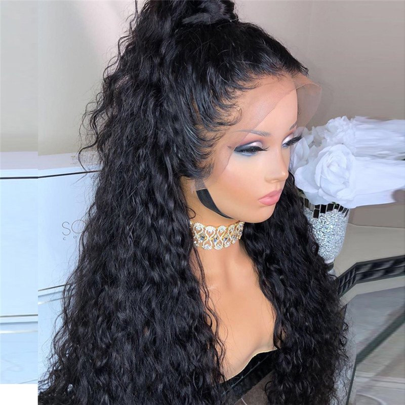 Water Wave Long Lace Front Human Hair Wigs Pre Plucked Remy Lace Front Human Hair Wigs For Black Women 150% 150% Lace Front Wigs - Image 3