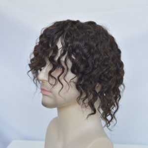 Human Hair Wigs 100% Cambodian Human Hair Short Natural Brown Loose Curly Wigs for Man and Woman 7 Inch Clip in Wigs - Image 5