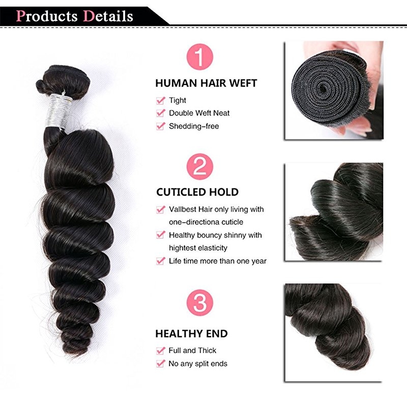 Unprocessed Loose Wave Brazilian Remy Hair 4x4 Lace Closure With Human Hair Bundles 3Pcs Brazilian Loose Wave With Closure - Image 5