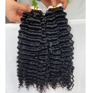Brazilian Tape in Human Hair Extensions For Women Skin Weft Tape in Hair Deep Wave Curly 100% Human Hair Extensions 40pcs 100g - Image 4