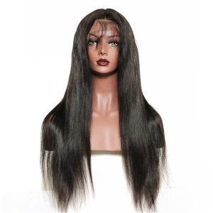 Alternative view of 300% Density Lace Front Human Hair Wigs Silk Straight Brazilian Remy Human Hair Wigs Glueless Lace Front Wig for Women Natural Black Color