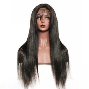 Alternative view of 300% Density Lace Front Human Hair Wigs Silk Straight Brazilian Remy Human Hair Wigs Glueless Lace Front Wig for Women Natural Black Color