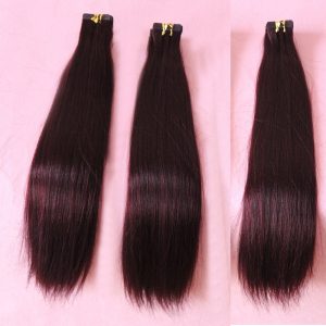 Alternative view of European Hair Tape In Extensions Wine Red #99J Silky Straight Hair Extensions