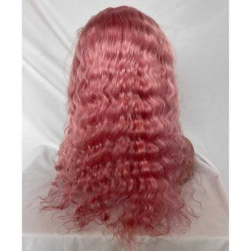 Deep Wave Light Pink Colored Lace Front Human Hair Wigs Lace Front Wig Brazilian Curly Wig Pre Plucked Pwigs - Image 5