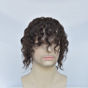 Human Hair Wigs 100% Cambodian Human Hair Short Natural Brown Loose Curly Wigs for Man and Woman 7 Inch Clip in Wigs - Image 6