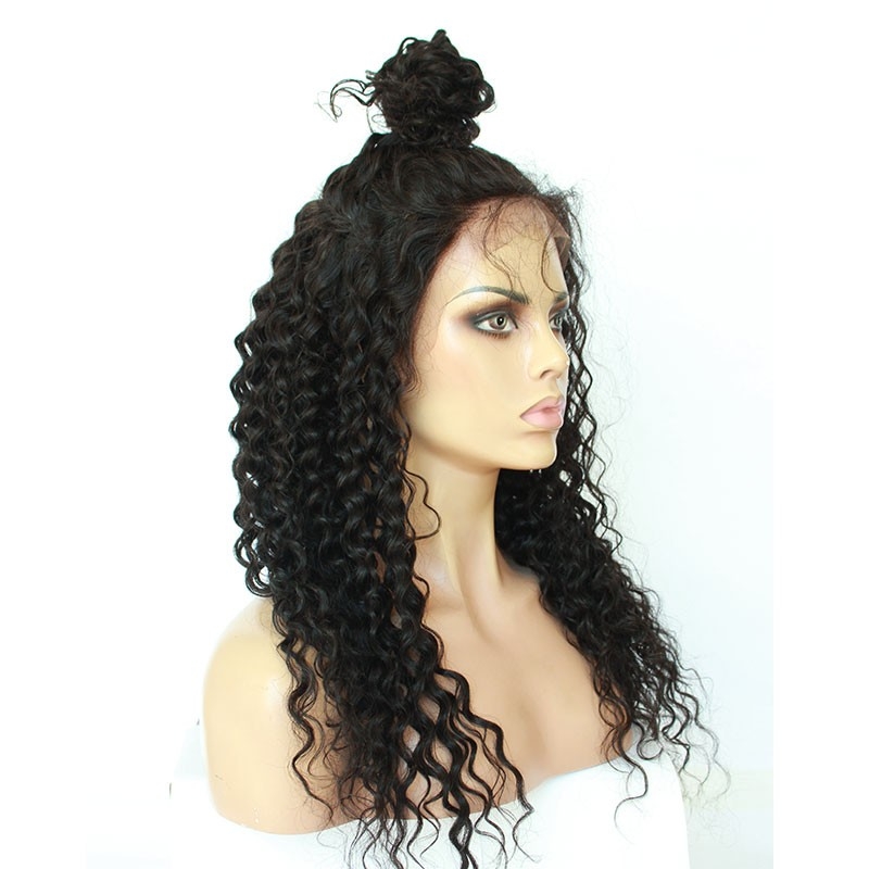 Lace Front Wigs Human Hair Natural Black Remy Hair Deep Curly Brazilian Hair Bleached Knots Pre-Plucked Natural Hair Line - Image 4