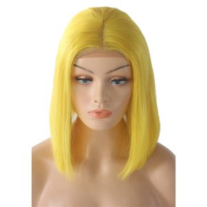 150% Straight Yellow Short Bob Human Hair Wigs Brazilian Remy Pre Plucked Bob Wig Transparent Lace Wigs Glueless Wigs - Image 5