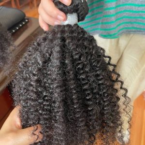 10A Grade Raw Burmese Hair Afro Kinky Curly Human Hair Bundles Natural Black Afro Hair Weft 3pcs Lot - Image 3