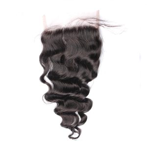 Transparent HD Swiss Thinner lace 5x5 Lace Closure With Baby Hair Loose Wave Brazilian Remy Hair Human Hair Bleached Knots Closure - Image 3