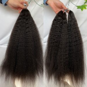 200pc/Lot Kinky Straight Feather Line Hair Extensions 100% Human Hair Extensions Long  18-24inch Feather Hair Extensions - Image 5