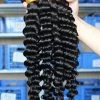 Malaysian Human Hair Extensions Deep Wave Hair Wave 4 Bundles Natural Color